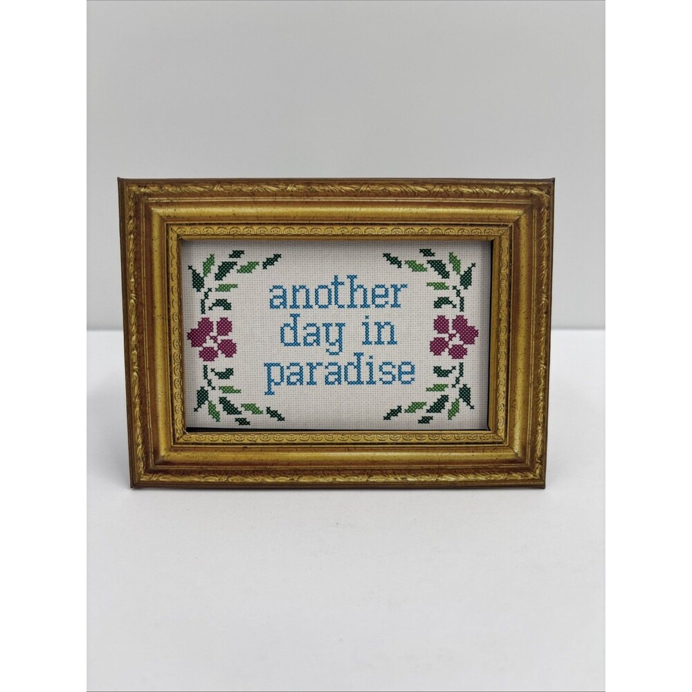 Funny Office Decor Desk Signs Cross Stitch Look Interchangeable 32 Signs Cubicle